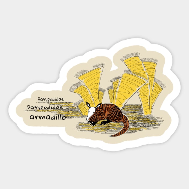 armadillo Sticker by VicaVeresk